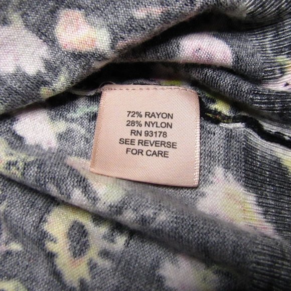 Philosophy Black Floral Sweater Ruffle Sleeve Detail Sz Small - Picture 11 of 12